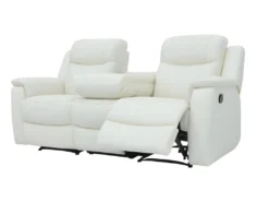 Canapé 3 Places Relax EVASION En Cuir - Blanc Ivoire