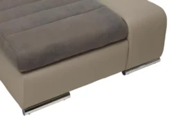 Canapé D'angle Convertible En Tissu Et Simili MIRABEAU - Taupe - Angle Droit -Canapé Soldes Boutique canape 234797