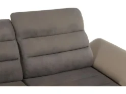 Canapé D'angle Convertible En Tissu Et Simili MIRABEAU - Taupe - Angle Droit -Canapé Soldes Boutique canape 234799