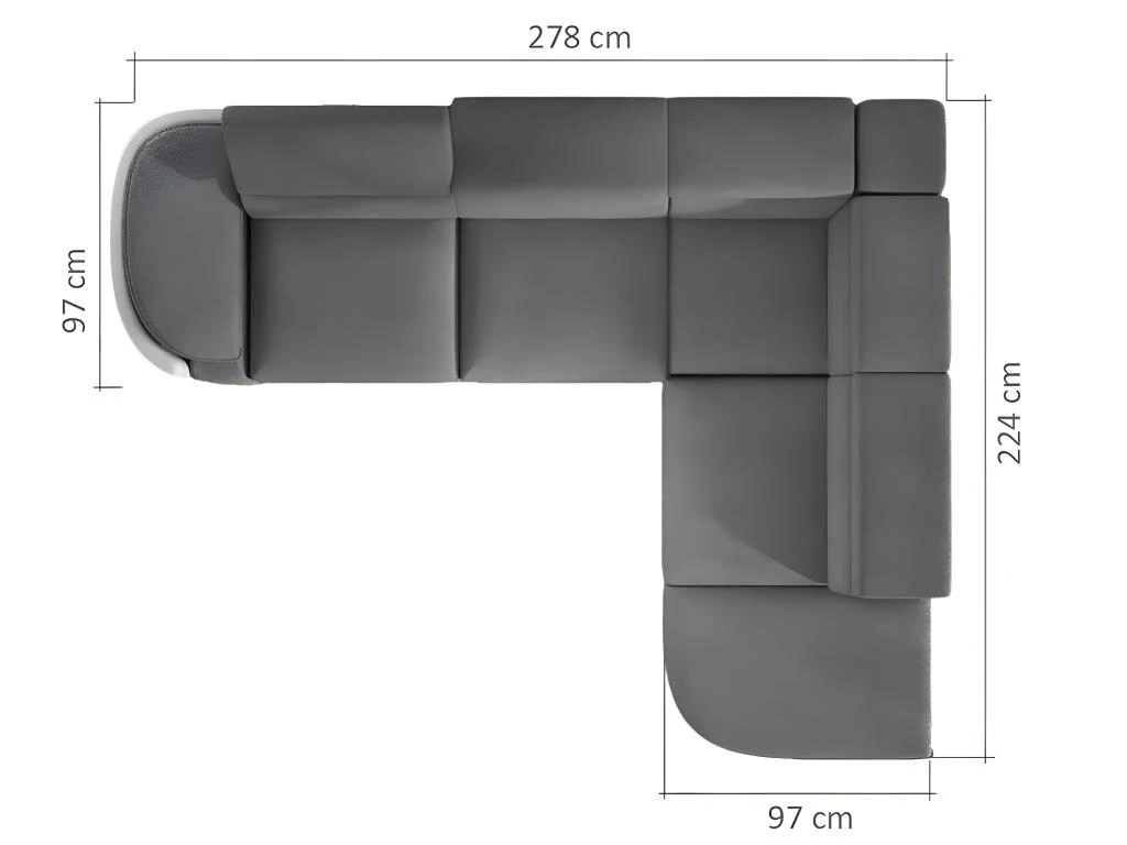 Canapé D'angle Convertible En Tissu Et Simili MYSEN - Blanc Et Gris - Angle Droit 14 Canapé D'angle Convertible En Tissu Et Simili MYSEN - Blanc Et Gris - Angle Droit – Image 14