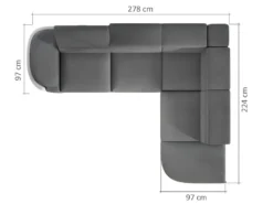 Canapé D'angle Convertible En Tissu Et Simili MYSEN - Gris Et Anthracite - Angle Gauche -Canapé Soldes Boutique canape 235615