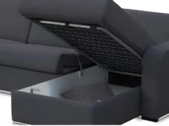 Canapé D'angle Convertible Express Et Réversible FLAVIEN En Tissu - Anthracite -Canapé Soldes Boutique canape 240929