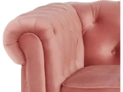 Canapé D'angle En Velours CHESTERFIELD - Rose Pastel -Canapé Soldes Boutique canape 243975