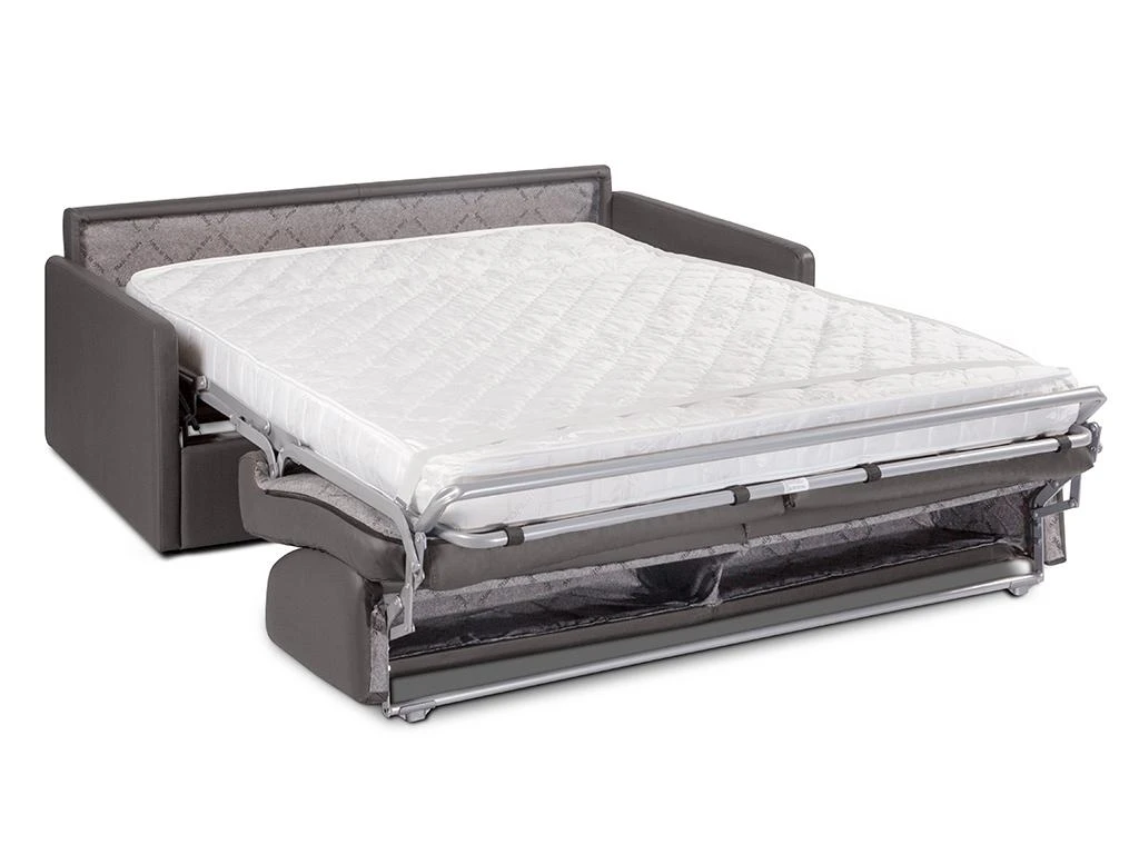 Canapé 4 Places Convertible Express En Simili CALIFE - Gris - Couchage 160 Cm - Matelas 14 Cm 3 Canapé 4 Places Convertible Express En Simili CALIFE - Gris - Couchage 160 Cm - Matelas 14 Cm – Image 3