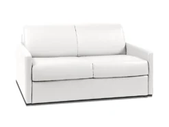 Canapé 2 Places Convertible Express En Simili CALIFE - Blanc - Couchage 120 Cm - Matelas 14 Cm -Canapé Soldes Boutique canape 245667