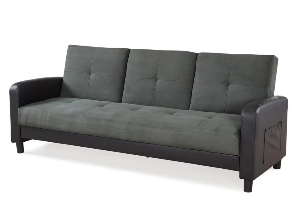 Canapé 3 Places Convertible En Microfibre Et Simili DAILLY - Bicolore Anthracite Et Noir 8 Canapé 3 Places Convertible En Microfibre Et Simili DAILLY - Bicolore Anthracite Et Noir – Image 8