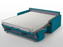 Canapé 3 Places Convertible Express En Tissu CALIFE - Turquoise - Couchage 140 Cm - Matelas 14 Cm -Canapé Soldes Boutique canape 249361