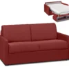Canapé 2 Places Convertible Express En Tissu CALIFE - Rouge - Couchage 120 Cm - Matelas 14 Cm