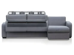 Canapé D'angle Convertible Express Et Réversible FLAVIEN En Tissu - Gris Clair -Canapé Soldes Boutique canape 250349