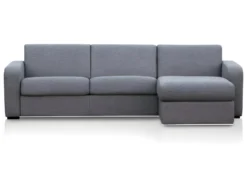 Canapé D'angle Convertible Express Et Réversible FLAVIEN En Tissu - Gris Clair