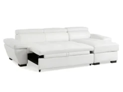 Canapé D'angle Convertible En Cuir JONOVA - Blanc - Angle Droit 12 Canapé D'angle Convertible En Cuir JONOVA - Blanc - Angle Droit -Canapé Soldes Boutique canape 258077