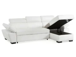 Canapé D'angle Convertible En Cuir JONOVA - Blanc - Angle Droit 13 Canapé D'angle Convertible En Cuir JONOVA - Blanc - Angle Droit -Canapé Soldes Boutique canape 258079