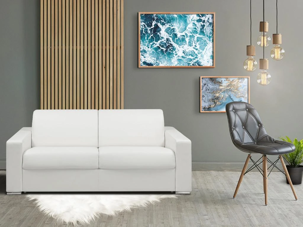 Canapé 2 Places Convertible Express En Simili CALITO - Noir - Couchage Lattes Larges 120 Cm - Matelas 18 Cm 13 Canapé 2 Places Convertible Express En Simili CALITO - Noir - Couchage Lattes Larges 120 Cm - Matelas 18 Cm – Image 13