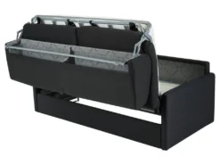 Canapé 4 Places Convertible Express En Tissu CALIFE - Gris Clair - Couchage à Lattes Larges 160 Cm - Matelas 14 Cm -Canapé Soldes Boutique canape 273293 49