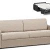 Canapé 4 Places Convertible Express En Tissu CALIFE - Crème - Couchage 160 Cm - Matelas 18 Cm