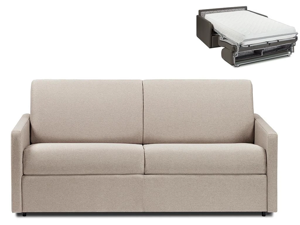 Canapé 3 Places Convertible Express En Tissu CALIFE - Crème - Couchage 140 Cm - Matelas 22 Cm 1 Canapé 3 Places Convertible Express En Tissu CALIFE - Crème - Couchage 140 Cm - Matelas 22 Cm