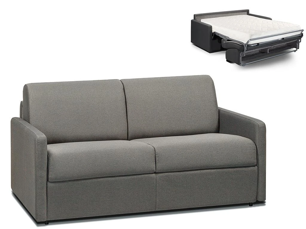 Canapé 2 Places Convertible Express En Tissu CALIFE - Gris Clair - Couchage 120 Cm - Matelas 18 Cm 1 Canapé 2 Places Convertible Express En Tissu CALIFE - Gris Clair - Couchage 120 Cm - Matelas 18 Cm