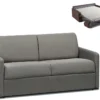 Canapé 2 Places Convertible Express En Tissu CALIFE - Gris Clair - Couchage 120 Cm - Matelas 14 Cm