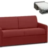 Canapé 2 Places Convertible Express En Tissu CALIFE - Rouge - Couchage 120 Cm - Matelas 22 Cm