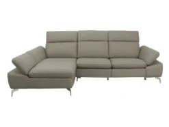 Canapé D'angle Relax électrique En Cuir De Buffle MARSALA - Taupe - Angle Gauche -Canapé Soldes Boutique canape 283605