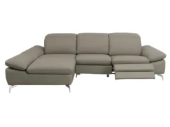 Canapé D'angle Relax électrique En Cuir De Buffle MARSALA - Taupe - Angle Gauche -Canapé Soldes Boutique canape 283609