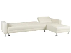 Canapé D'angle Convertible Et Réversible En Simili WILLIS - Blanc -Canapé Soldes Boutique canape 284821