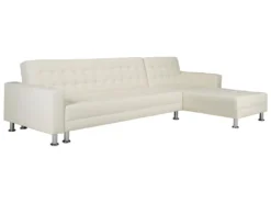 Canapé D'angle Convertible Et Réversible En Simili WILLIS - Blanc -Canapé Soldes Boutique canape 284829