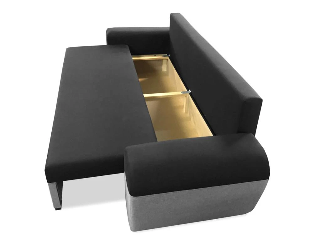 Canapé 3 Places Convertible GABY En Tissu - Bicolore Noir Et Gris Clair 6 Canapé 3 Places Convertible GABY En Tissu - Bicolore Noir Et Gris Clair – Image 6