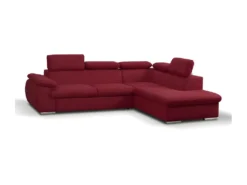 Canapé D'angle Convertible En Tissu Avec Coffre De Rangement FABIEN - Rouge - Angle Droit -Canapé Soldes Boutique canape 300005