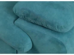 Canapé D'angle Convertible En Tissu Avec Coffre De Rangement FABIEN - Turquoise - Angle Gauche -Canapé Soldes Boutique canape 300061