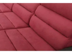 Canapé D'angle Convertible En Tissu Et Simili MIRABEAU - Bicolore Rouge/noir - Angle Gauche -Canapé Soldes Boutique canape 302279