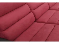 Canapé D'angle Convertible En Tissu Et Simili MIRABEAU - Bicolore Rouge/noir - Angle Droit -Canapé Soldes Boutique canape 302285