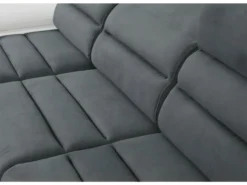 Canapé D'angle Convertible En Tissu Et Simili MIRABEAU - Bicolore Gris/blanc - Angle Gauche -Canapé Soldes Boutique canape 302311