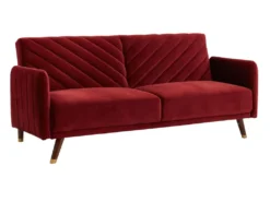 Canapé 3 Places Convertible Clic-clac En Velours JORIS - Rouge 15 Canapé 3 Places Convertible Clic-clac En Velours JORIS - Rouge -Canapé Soldes Boutique canape 303171
