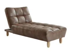 Canapé Modulable Convertible En Microfibre Vieillie ESTEBAN - Marron Vintage -Canapé Soldes Boutique canape 307137