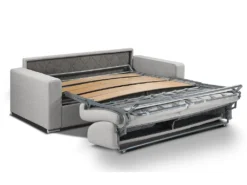 Canapé 4 Places Convertible Express En Tissu CALITO - Gris - Couchage Lattes Larges 160 Cm - Matelas 18 Cm -Canapé Soldes Boutique canape 309291