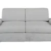 Canapé 3 Places Convertible Express En Tissu CALITO - Gris - Couchage Lattes Larges 140 Cm - Matelas 18 Cm