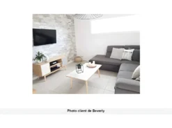 Canapé D'angle Convertible En Tissu Avec Coffre De Rangement FABIEN - Taupe - Angle Droit -Canapé Soldes Boutique canape 309523