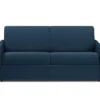 Canapé 3 Places Convertible Express En Tissu CALIFE - Bleu Foncé - Couchage 140 Cm - Matelas 18 Cm