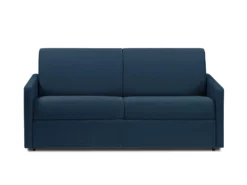Canapé 3 Places Convertible Express En Tissu CALIFE - Bleu Foncé - Couchage 140 Cm - Matelas 18 Cm