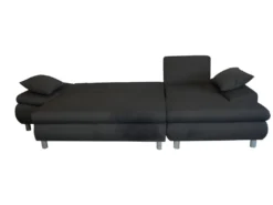 Canapé D'angle Convertible En Tissu FELTON - Anthracite - Angle Droit -Canapé Soldes Boutique canape 314049
