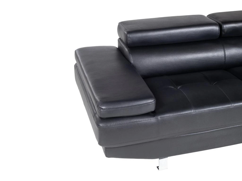 Canapé D'angle En Cuir DUNCAN - Noir - Angle Droit 5 Canapé D'angle En Cuir DUNCAN - Noir - Angle Droit – Image 5