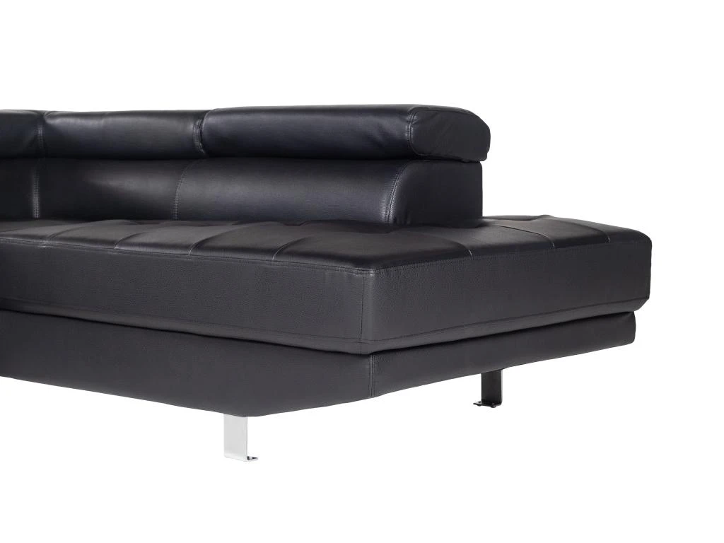 Canapé D'angle En Cuir DUNCAN - Noir - Angle Droit 4 Canapé D'angle En Cuir DUNCAN - Noir - Angle Droit – Image 4