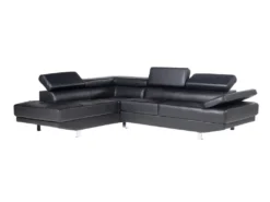 Canapé D'angle En Cuir DUNCAN - Noir - Angle Gauche 8 Canapé D'angle En Cuir DUNCAN - Noir - Angle Gauche -Canapé Soldes Boutique canape 3157367