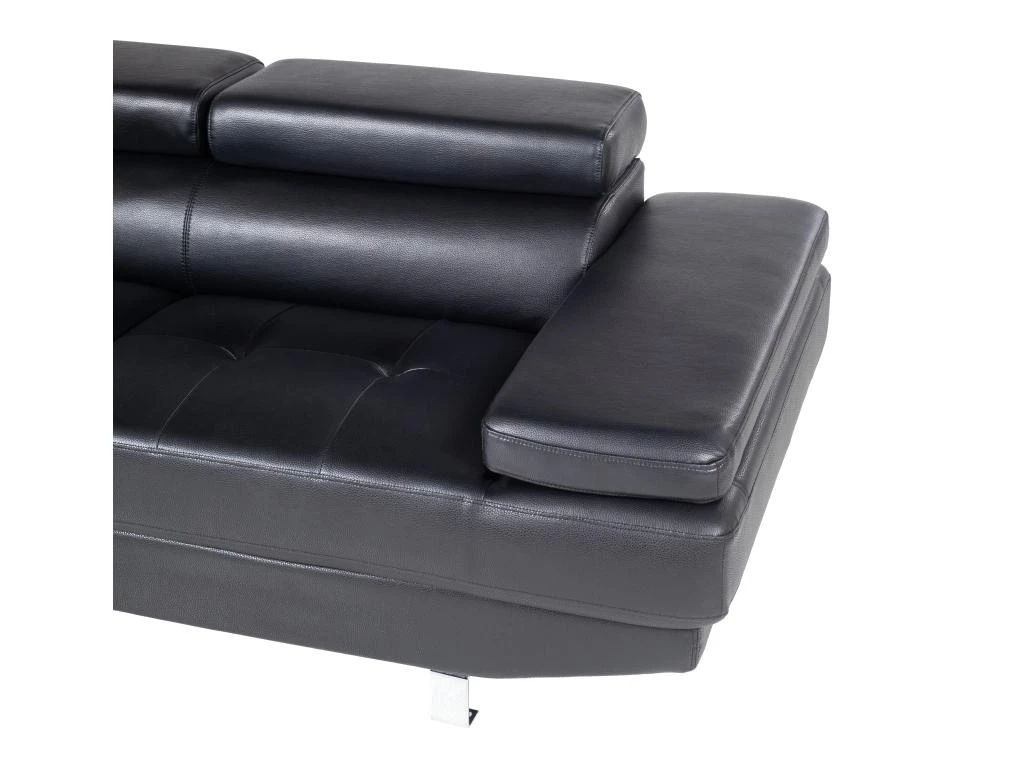 Canapé D'angle En Cuir DUNCAN - Noir - Angle Gauche 5 Canapé D'angle En Cuir DUNCAN - Noir - Angle Gauche – Image 5