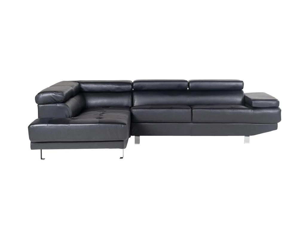 Canapé D'angle En Cuir DUNCAN - Noir - Angle Gauche 1 Canapé D'angle En Cuir DUNCAN - Noir - Angle Gauche