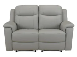 Canapé 2 Places Relax EVASION En Cuir - Gris Clair -Canapé Soldes Boutique canape 318039