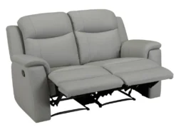 Canapé 2 Places Relax EVASION En Cuir - Gris Clair -Canapé Soldes Boutique canape 318043