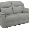 Canapé 2 Places Relax EVASION En Cuir - Gris Clair