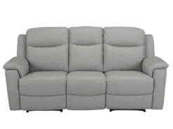 Canapé 3 Places Relax EVASION En Cuir - Gris Clair -Canapé Soldes Boutique canape 318051